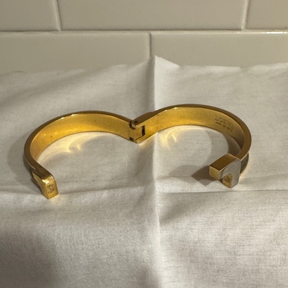 EUC LOEWE Gold and Olive Green (Leather &Metal )Bracelet - Picture 5 of 8